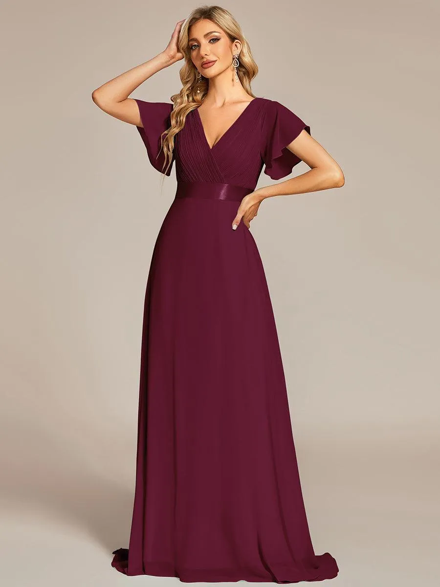 Robes de demoiselle d'honneur en mousseline taille haute élégantes et fluides