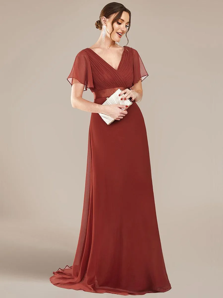 Robes de demoiselle d'honneur en mousseline taille haute élégantes et fluides