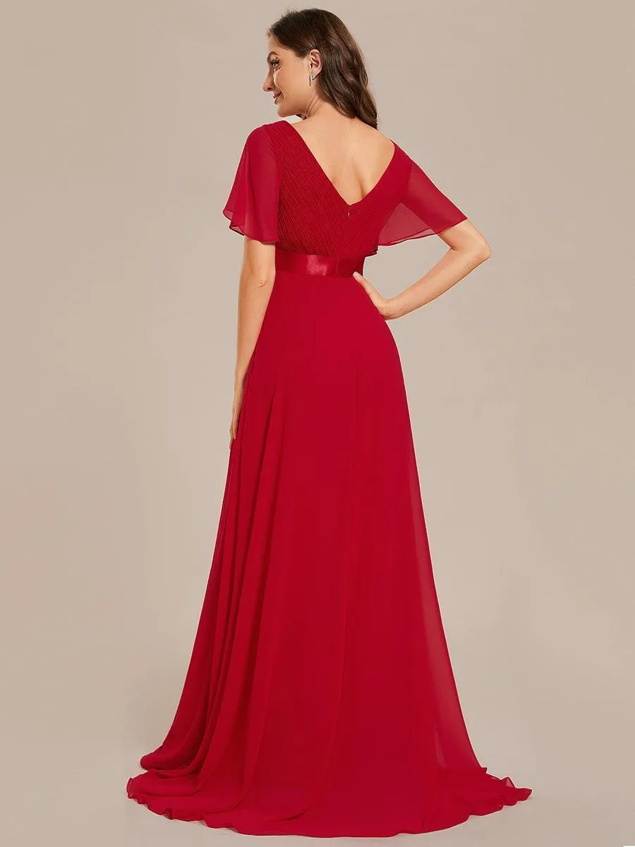 Robes de demoiselle d'honneur en mousseline taille haute élégantes et fluides