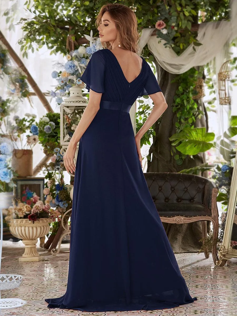 Robes de demoiselle d'honneur en mousseline taille haute élégantes et fluides