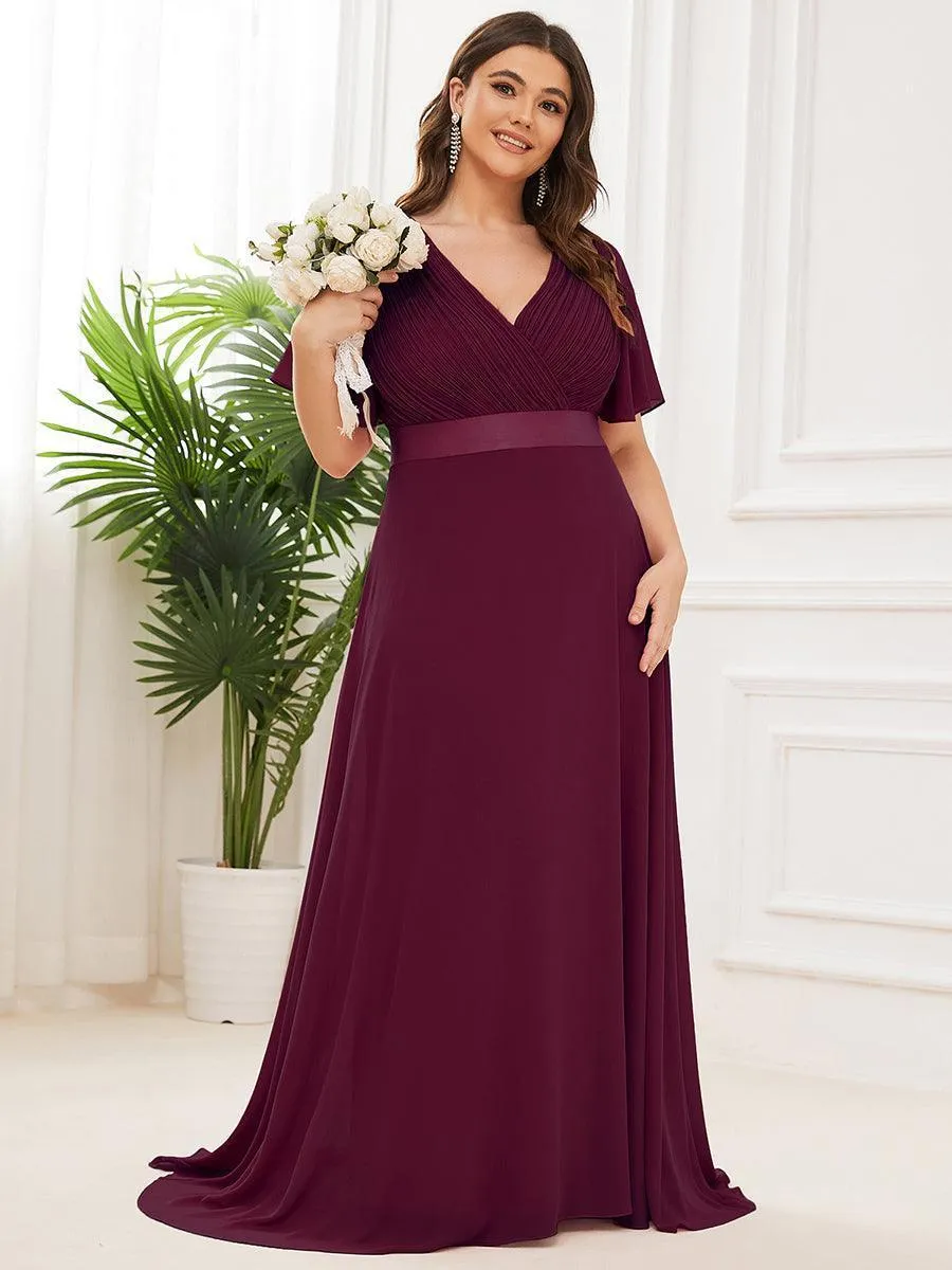 Robes de demoiselle d'honneur en mousseline taille haute élégantes et fluides