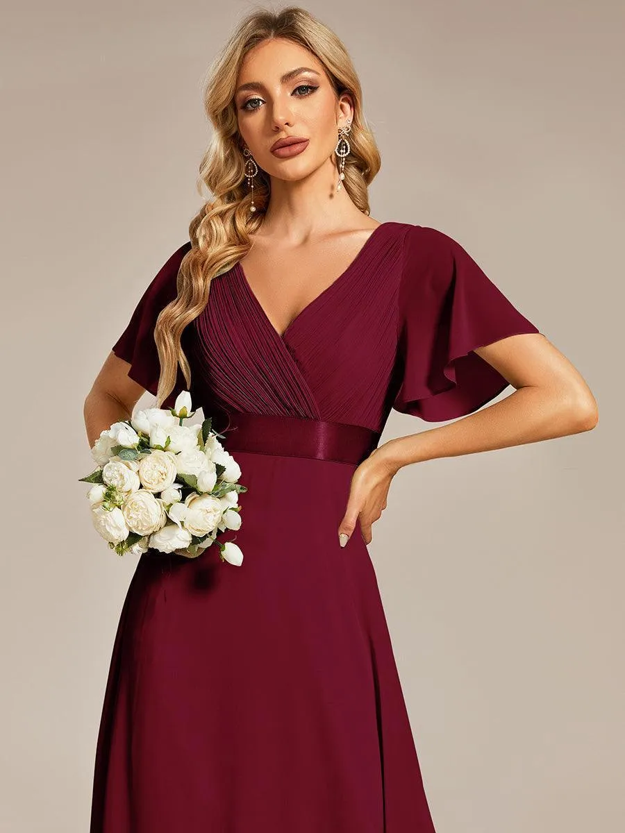 Robes de demoiselle d'honneur en mousseline taille haute élégantes et fluides