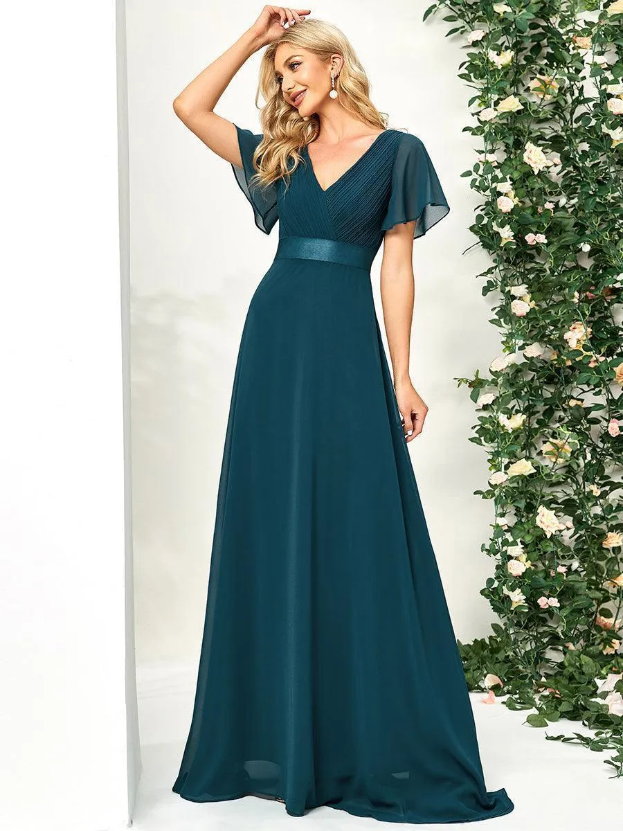 Robes de demoiselle d'honneur en mousseline taille haute élégantes et fluides
