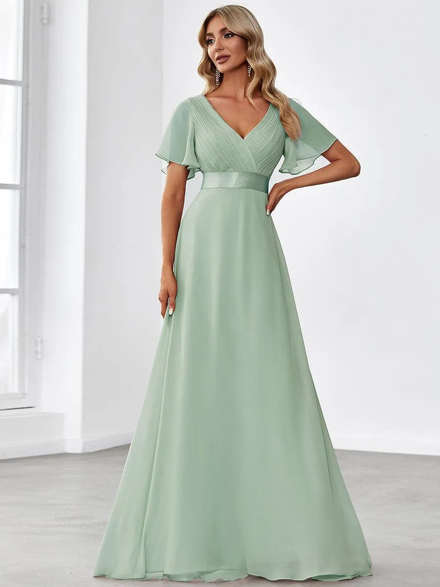 Robes de demoiselle d'honneur en mousseline taille haute élégantes et fluides