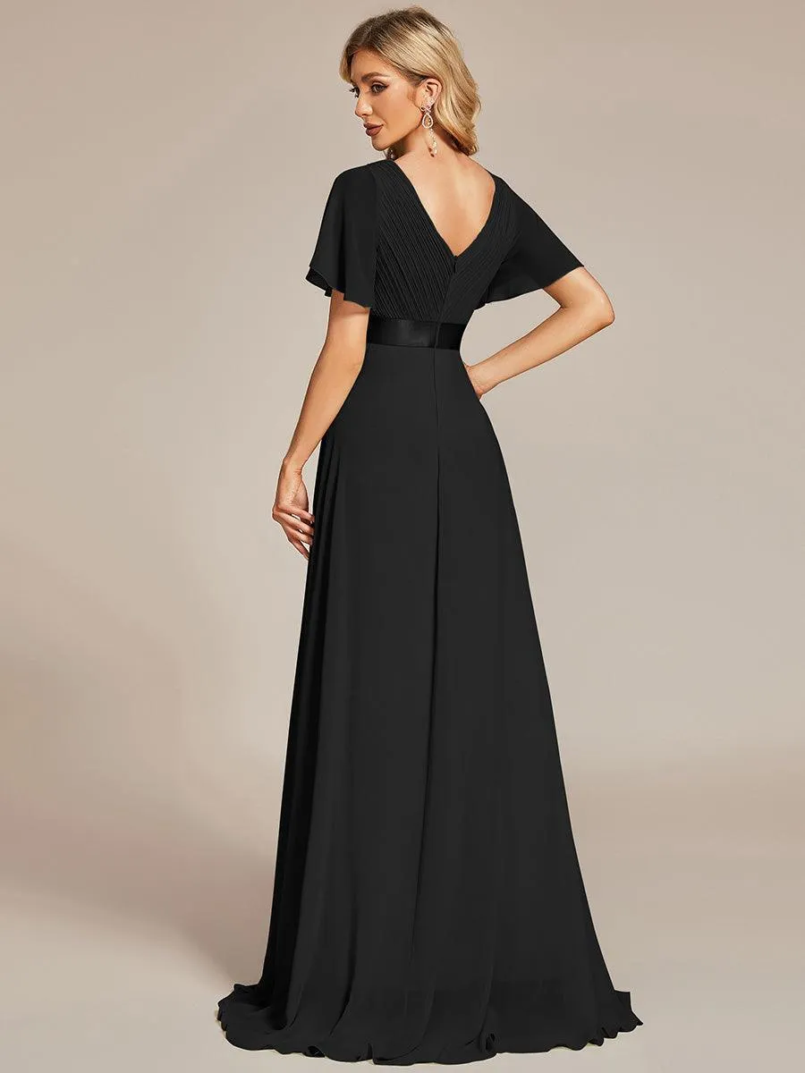 Robes de demoiselle d'honneur en mousseline taille haute élégantes et fluides