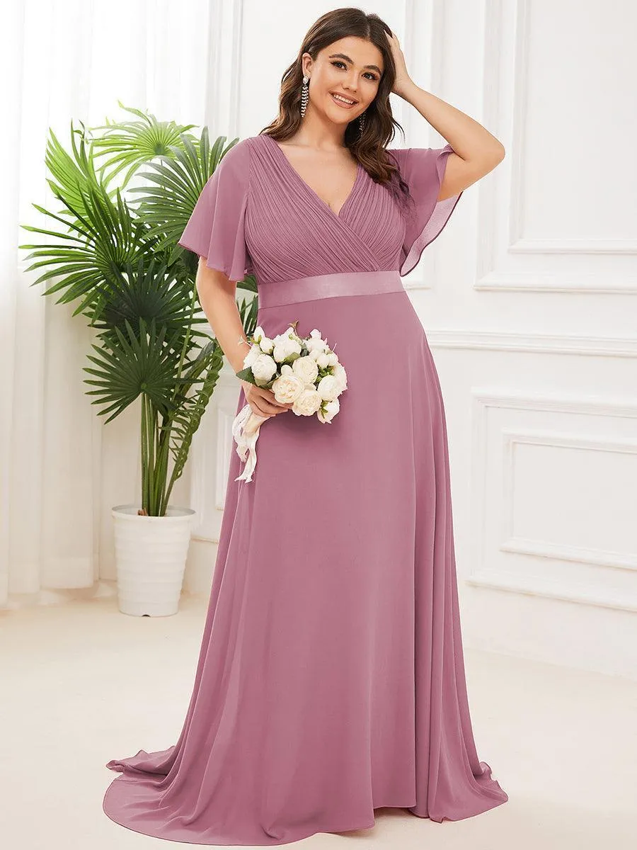 Robes de demoiselle d'honneur en mousseline taille haute élégantes et fluides