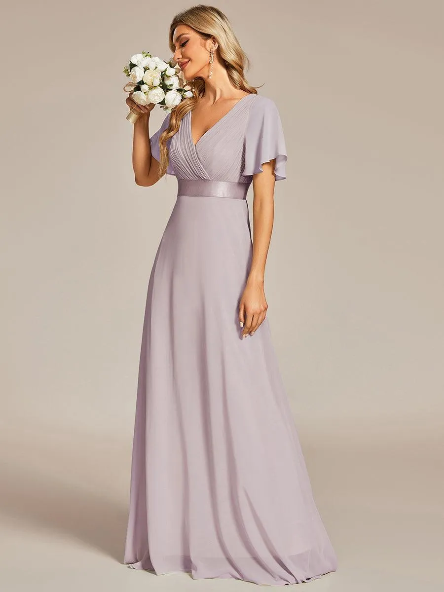 Robes de demoiselle d'honneur en mousseline taille haute élégantes et fluides