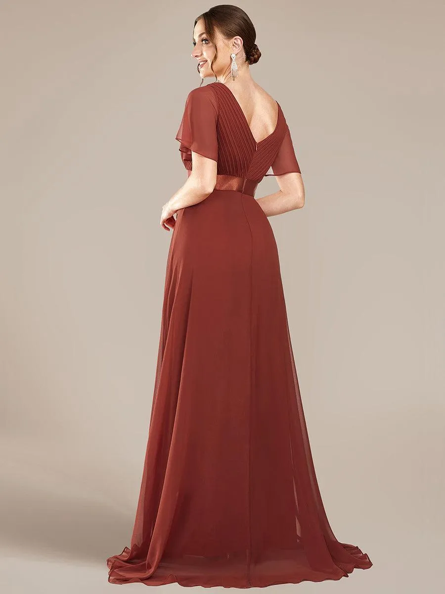 Robes de demoiselle d'honneur en mousseline taille haute élégantes et fluides