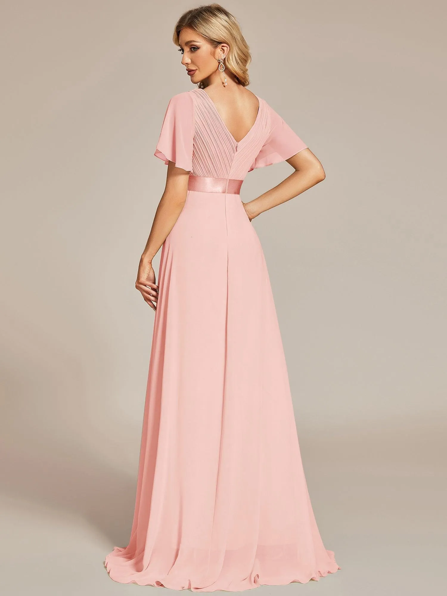 Robes de demoiselle d'honneur en mousseline taille haute élégantes et fluides