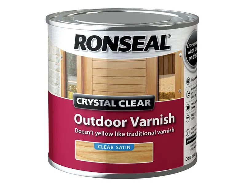 Ronseal Crystal Clear Outdoor Varnish Satin 250Ml