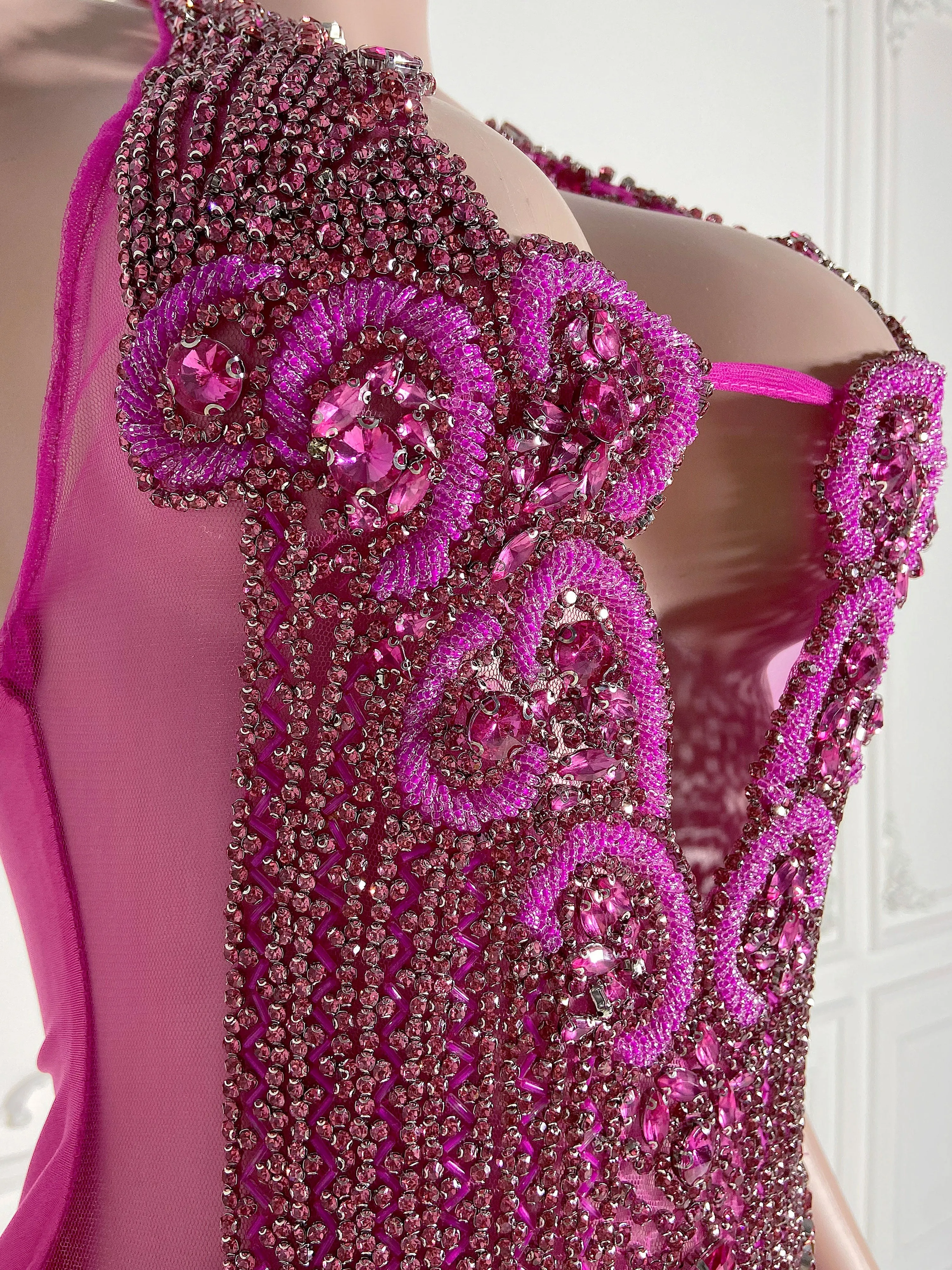 Rose-Red Alluring Backless Charm Dress