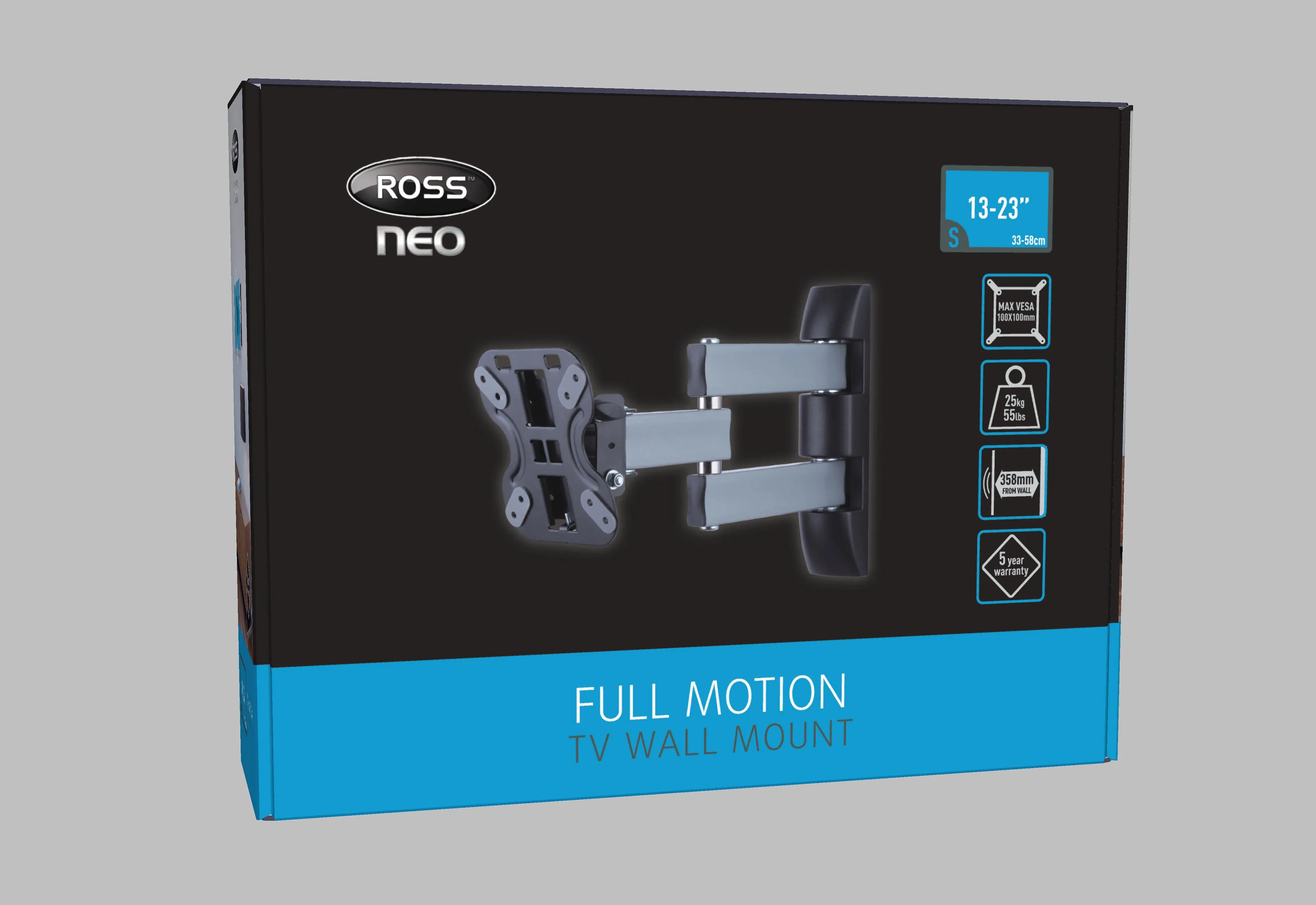 Ross LN2TA100 Neo MK2 Triple Arm Full Motion TV Mount 100 VESA