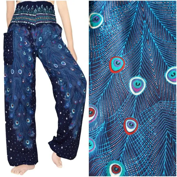 Royal Blue Peacock Pants