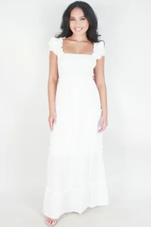RUFFLE STRAP TIERED MAXI DRESS