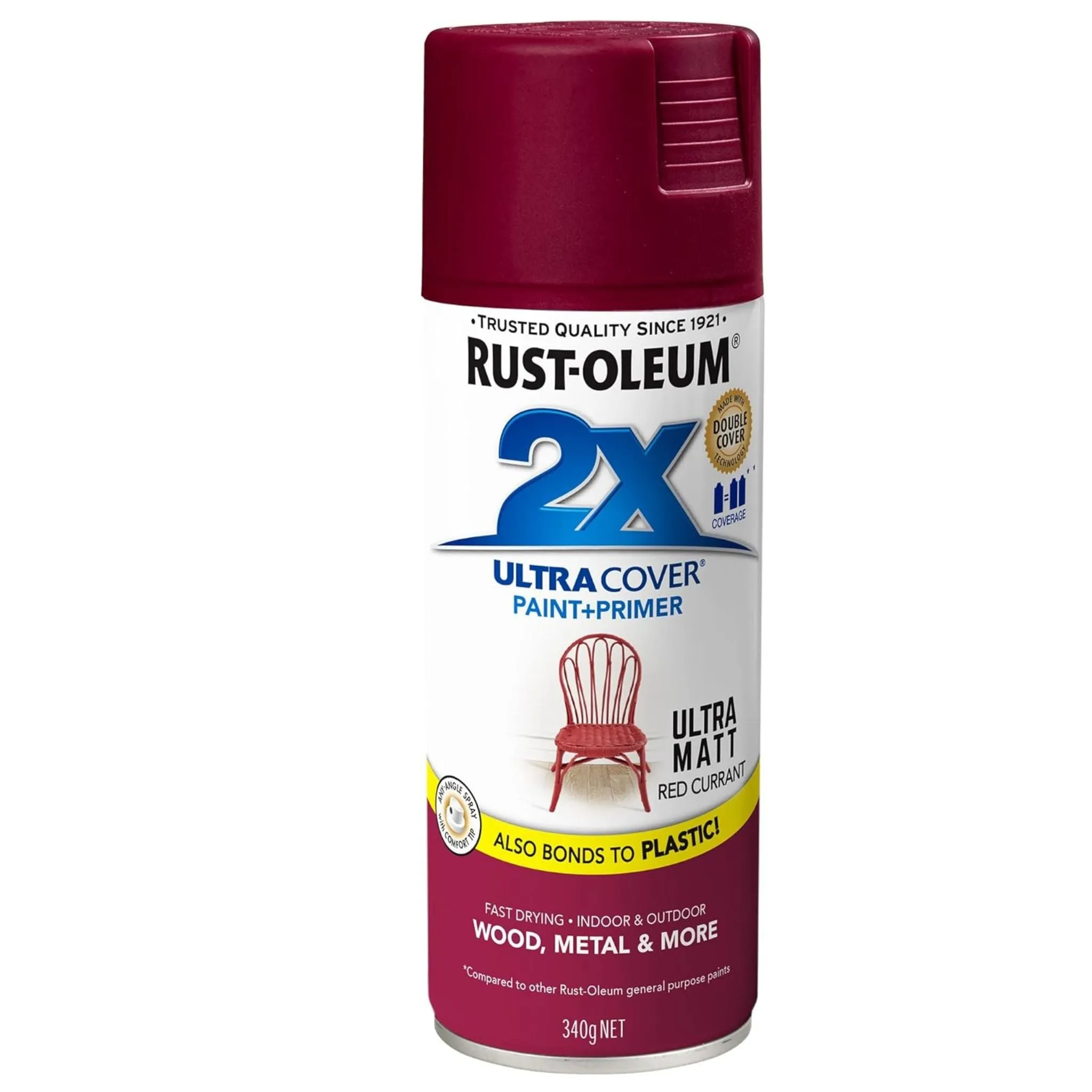Rust Oleum 2X Ultra Cover Matt Spray, Red Currant, 340 g,  357853 (6 cans)