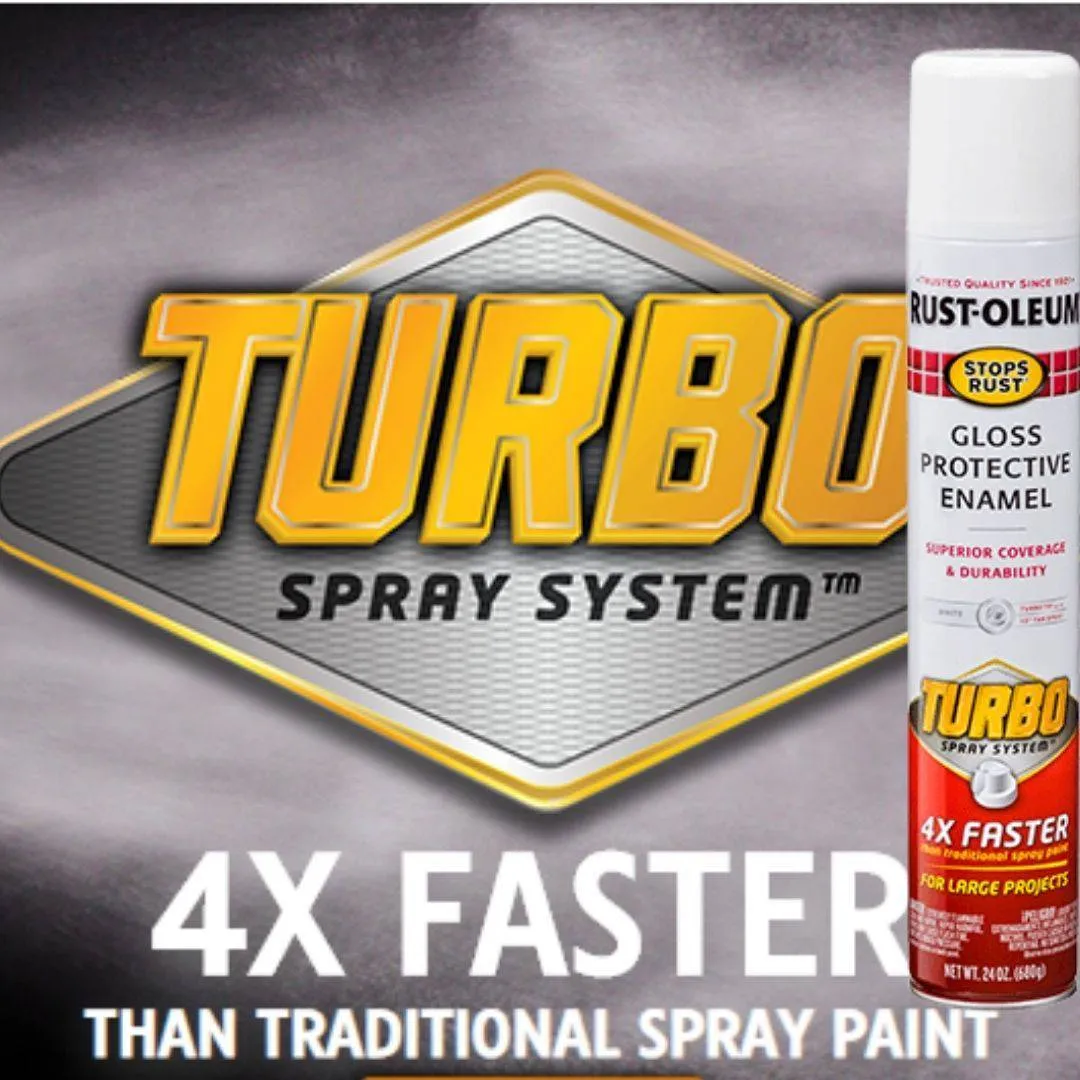 Rust-Oleum Gloss Protective Enamel with Turbo Spray System - Gloss White - 6 Cans