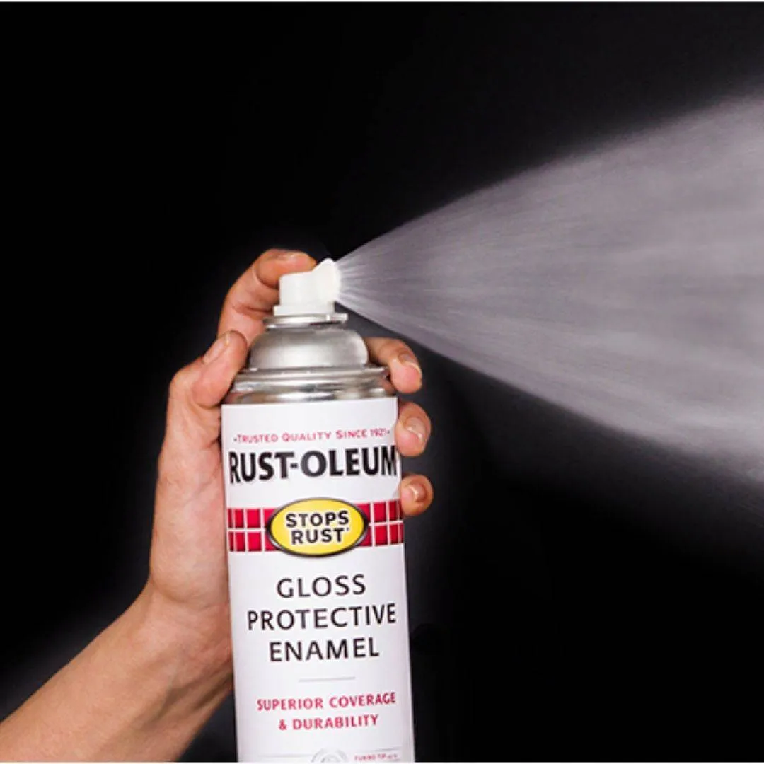 Rust-Oleum Gloss Protective Enamel with Turbo Spray System - Gloss White - 6 Cans