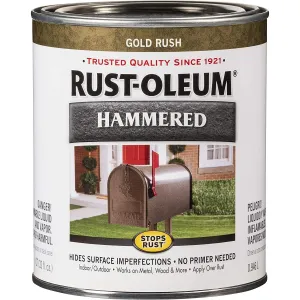 Rustoleum STOPS RUST AND RUST PREVENTION Hammered Brush-On Paint - 946ml | HAMMERED GOLD RUSH