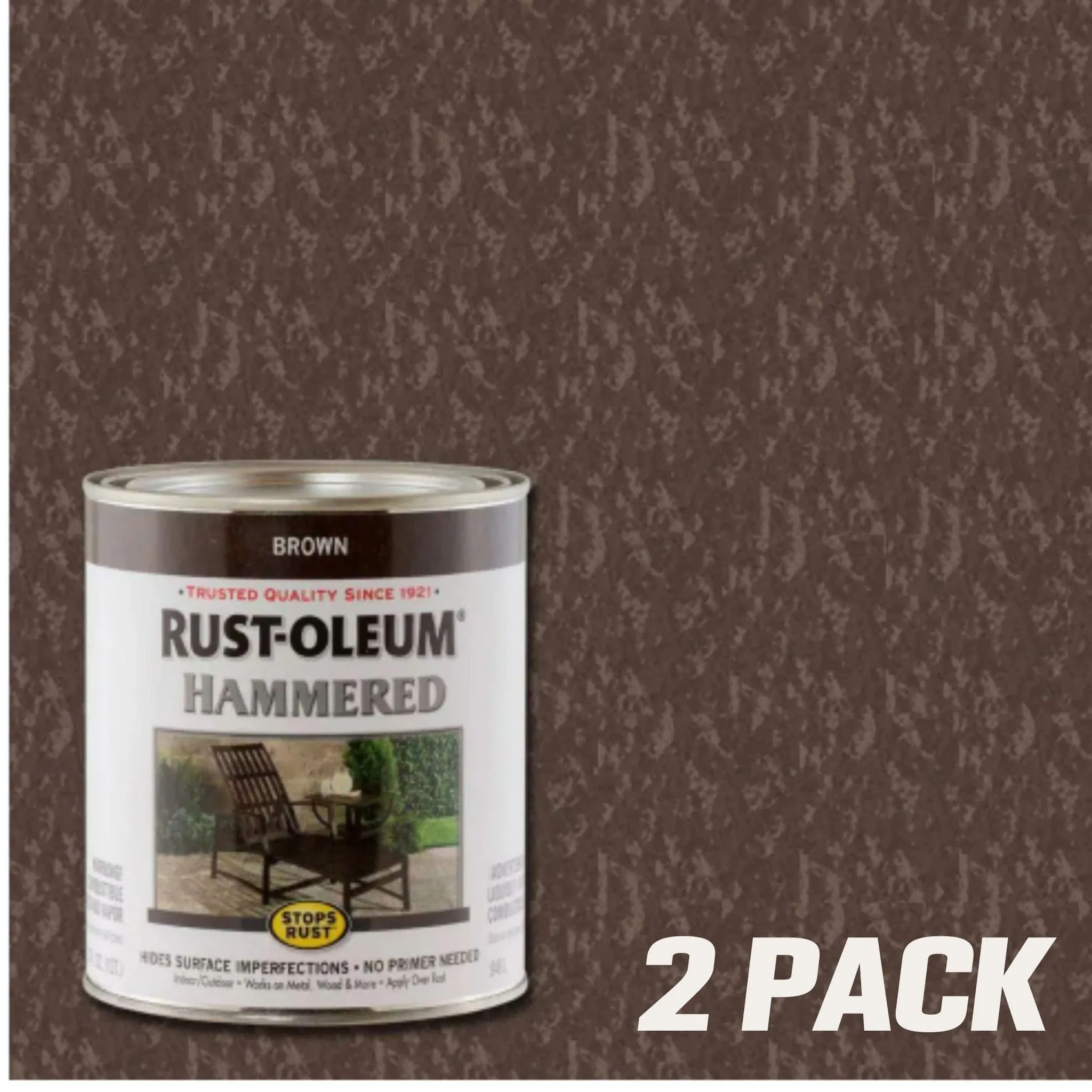 Rustoleum Stops Rust Hammered Paint - 946ml (2 TINS) - Brown