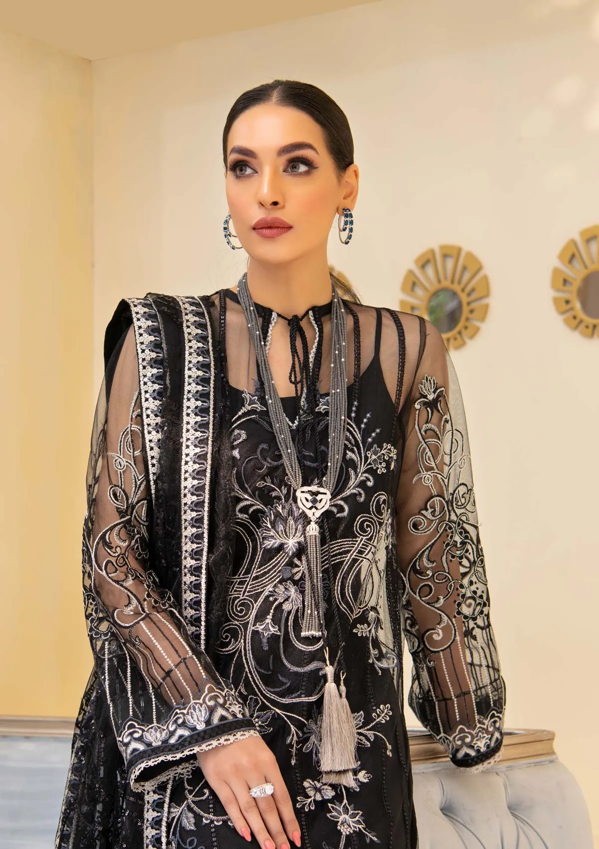 RÊVEUSE - LOOK 06 | AIK Atelier Reveuse Spring 2021 Collection - Organza & Tule | Unstitched mbroidered Net Suits