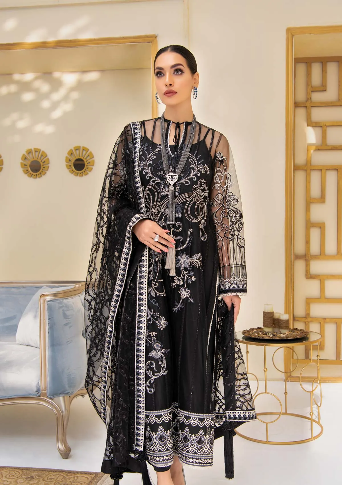 RÊVEUSE - LOOK 06 | AIK Atelier Reveuse Spring 2021 Collection - Organza & Tule | Unstitched mbroidered Net Suits