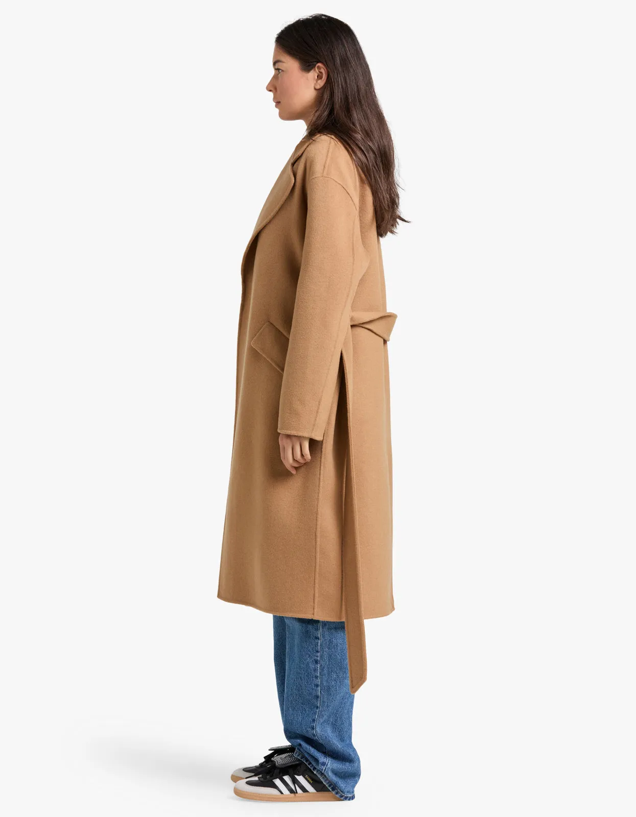 Sadie Single Breasted Wool Coat - Camel
