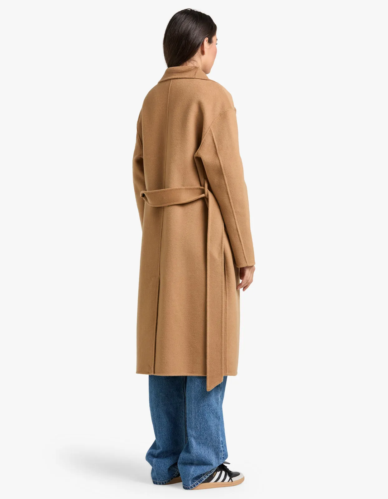 Sadie Single Breasted Wool Coat - Camel
