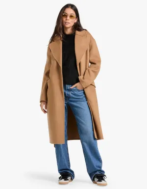 Sadie Single Breasted Wool Coat - Camel