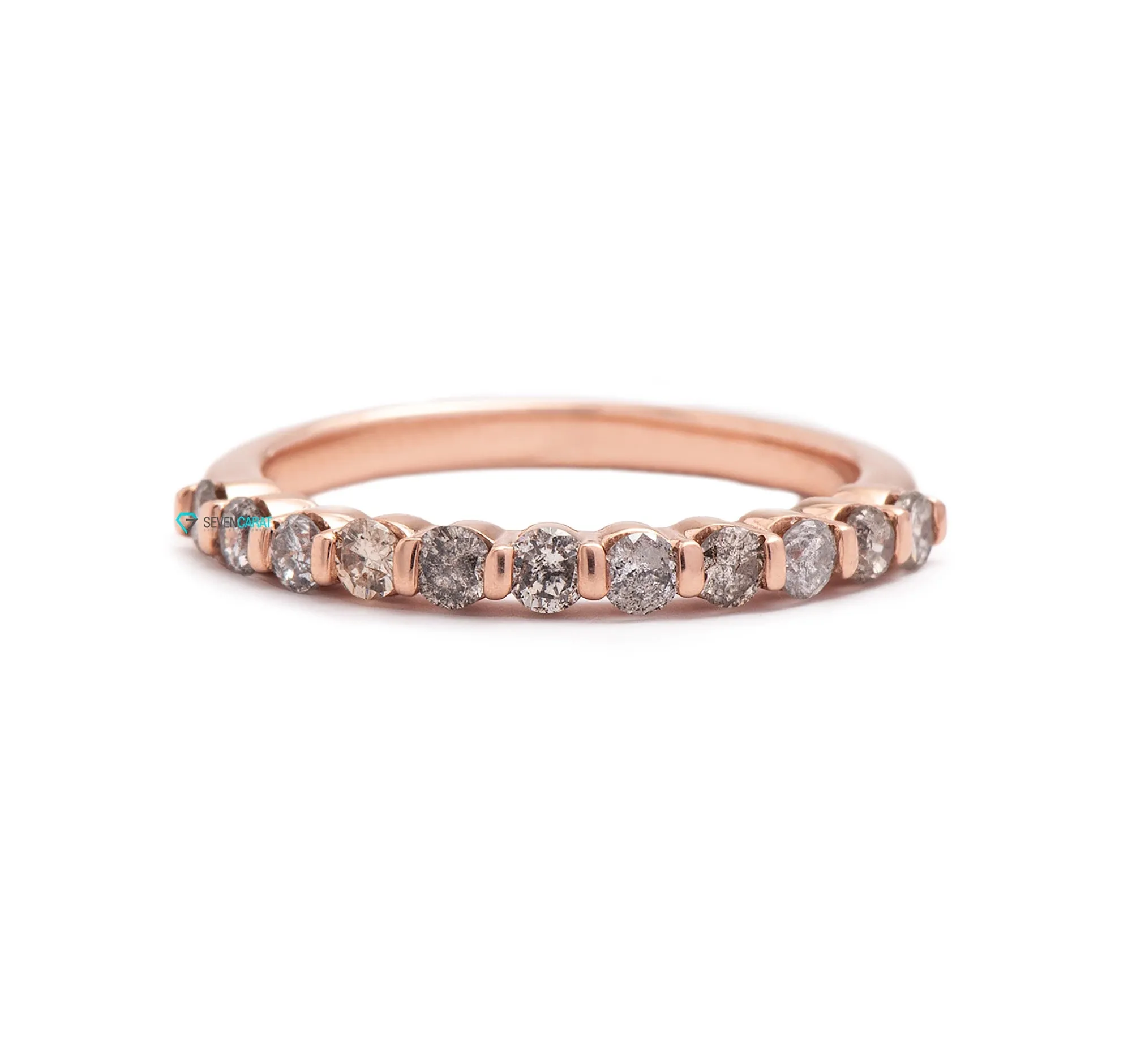 Salt and Pepper diamond mathing wedding band- non traditional bands