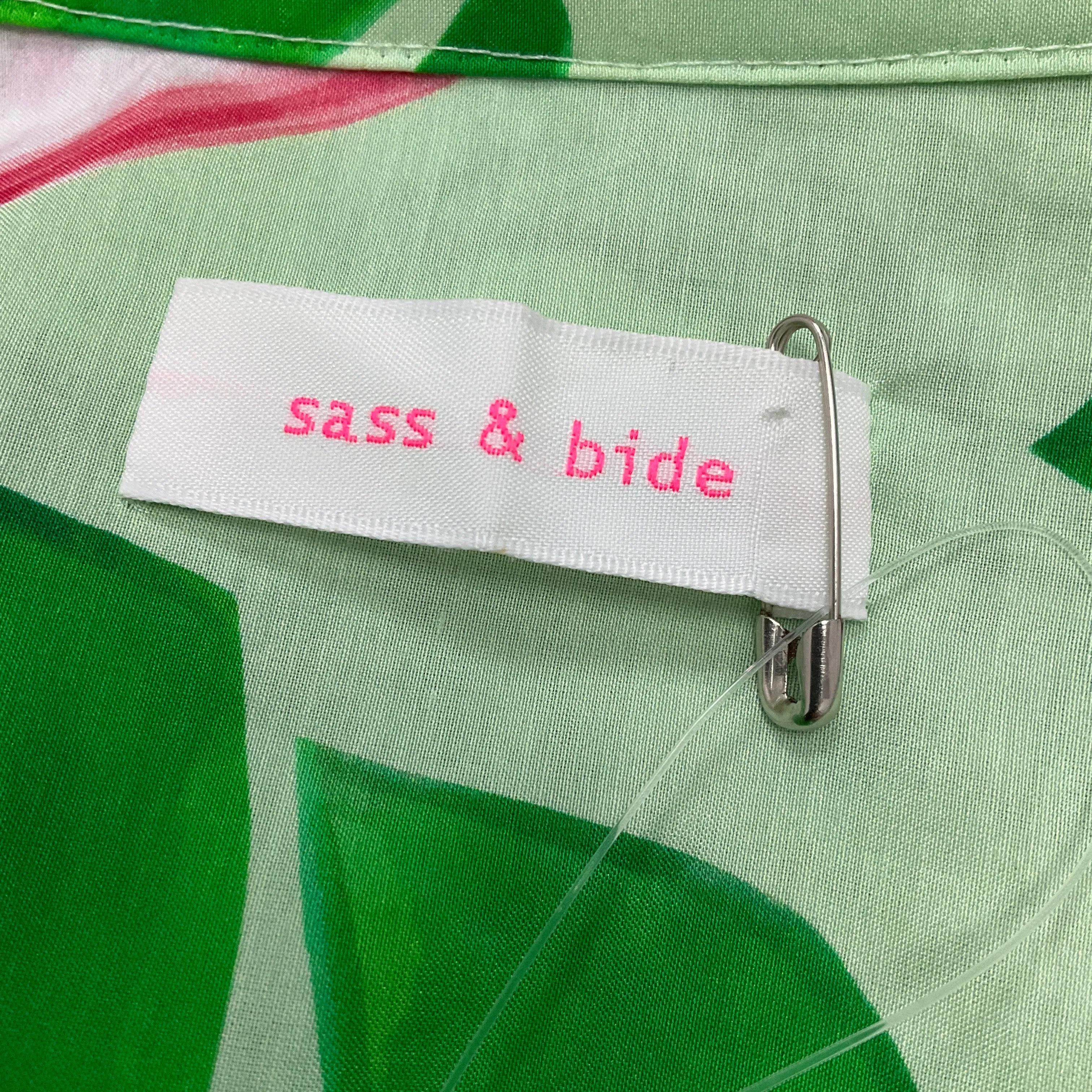 Sass & Bide Green Multi Paperclip Print Cotton Maxi Dress