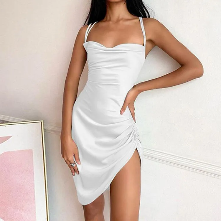 Sexy Simple Style Backless Mini Dress