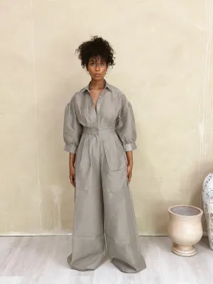 Shirt wide leg jumpsuit