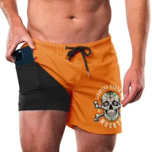 SKULL QUICKDRY POCKET 2 IN 1 18'' RUNNING SHORTS