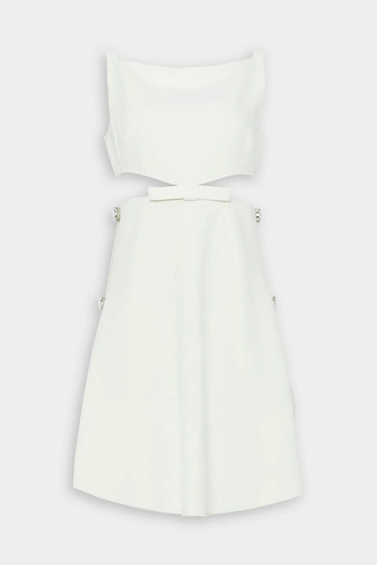 Sleeveless Bow Short Dress in Ivory