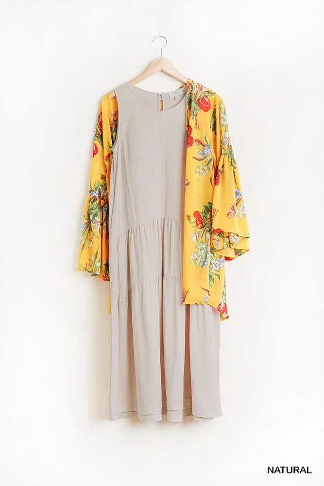 Sleeveless Tier Maxi Dress With Back Keyhole
