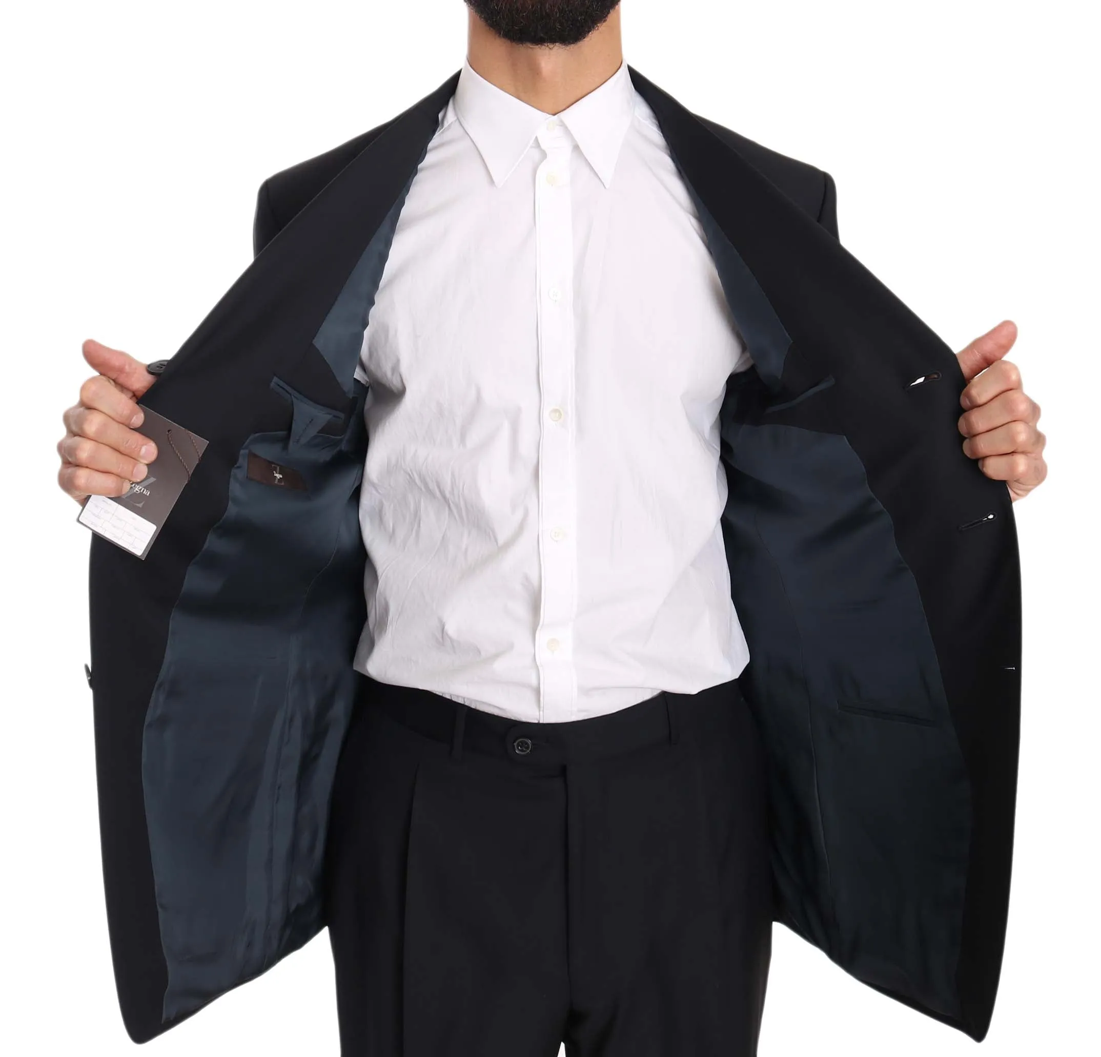 Solid Blue Two Piece 3 Button Suit