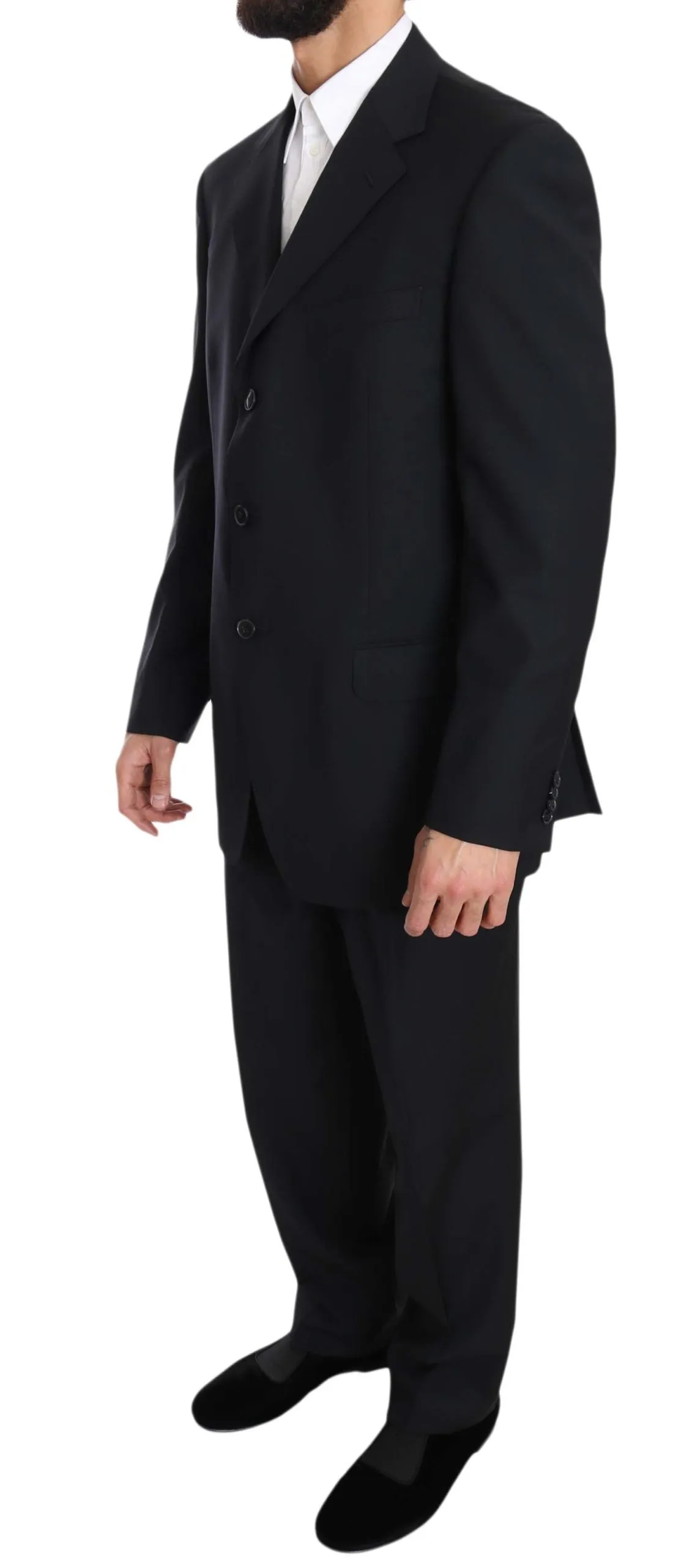 Solid Blue Two Piece 3 Button Suit