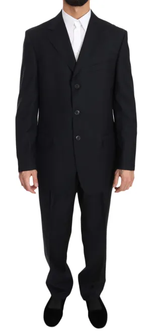 Solid Blue Two Piece 3 Button Suit