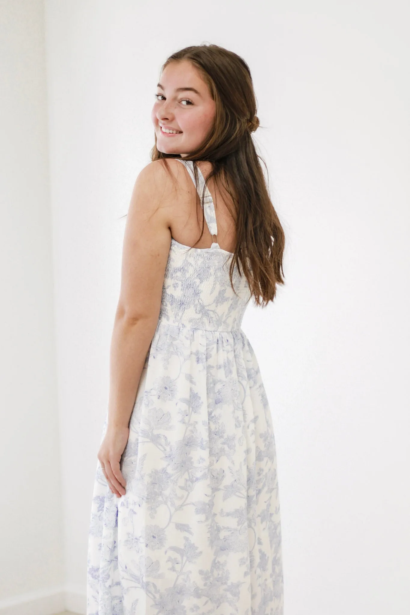 Stay With Me Summer Floral Maxi in Blue