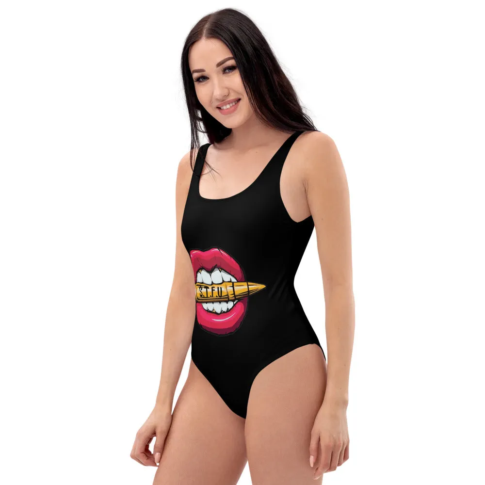 STFU Classic Logo One-Piece Swimsuit - Black