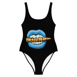 STFU Ice Blue Logo One-Piece Swimsuit