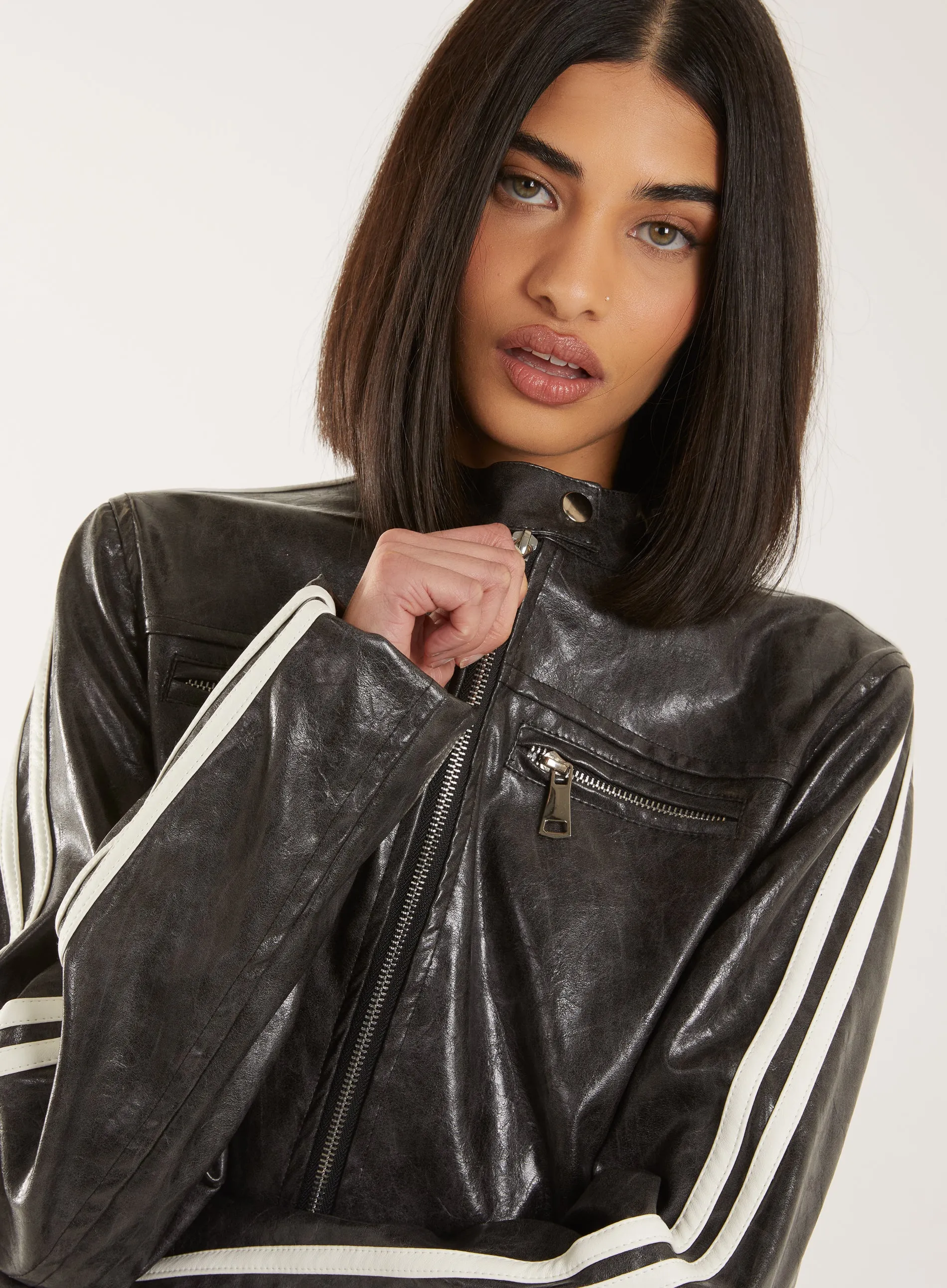 Stone Wash Motor Jacket