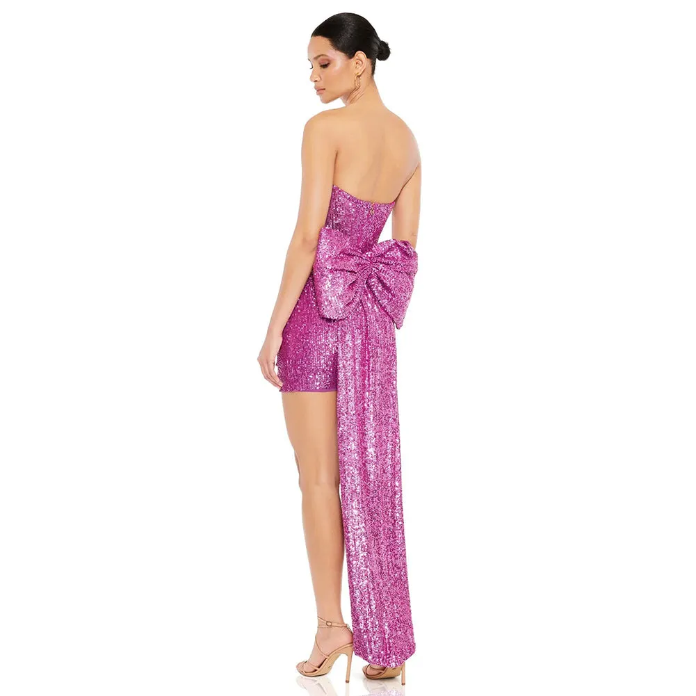 Strapless Sleeveless Sequins Mini Dress ZNSBA709