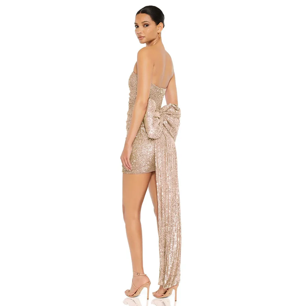 Strapless Sleeveless Sequins Mini Dress ZNSBA709