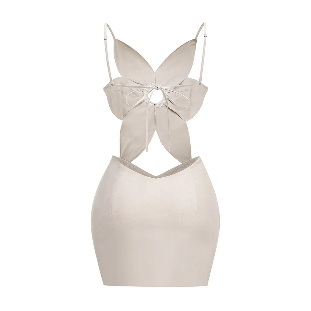 Strappy Sleeveless 3D Flower Mini Dress ZNSBA1026