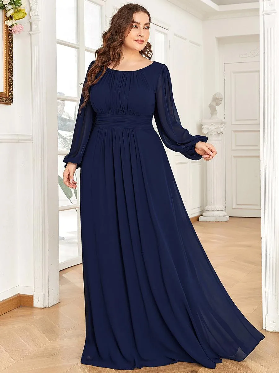 Taille personnalisée Robe demoiselle d'honneur en mousseline à taille haute Manches bouffantes