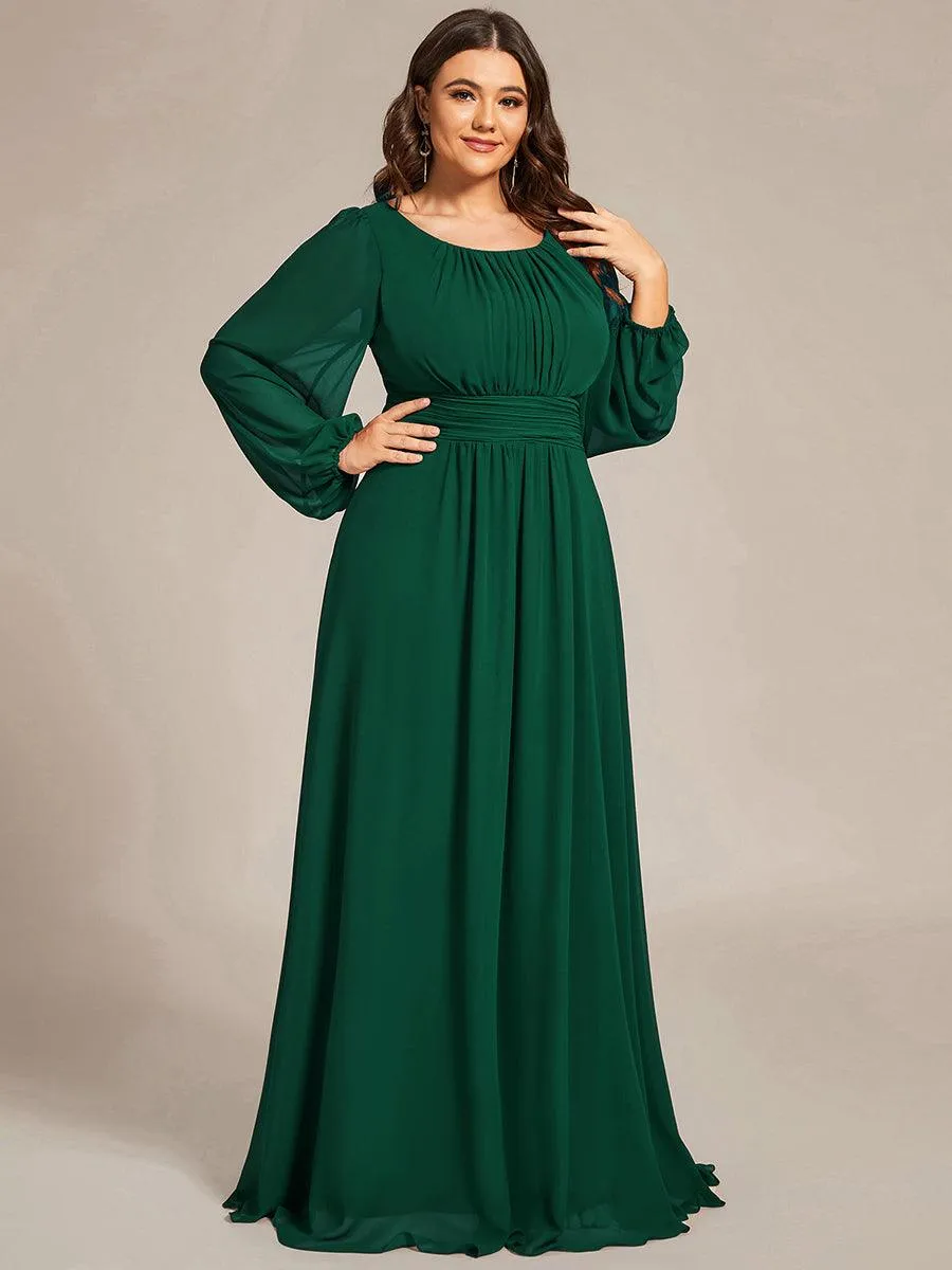 Taille personnalisée Robe demoiselle d'honneur en mousseline à taille haute Manches bouffantes