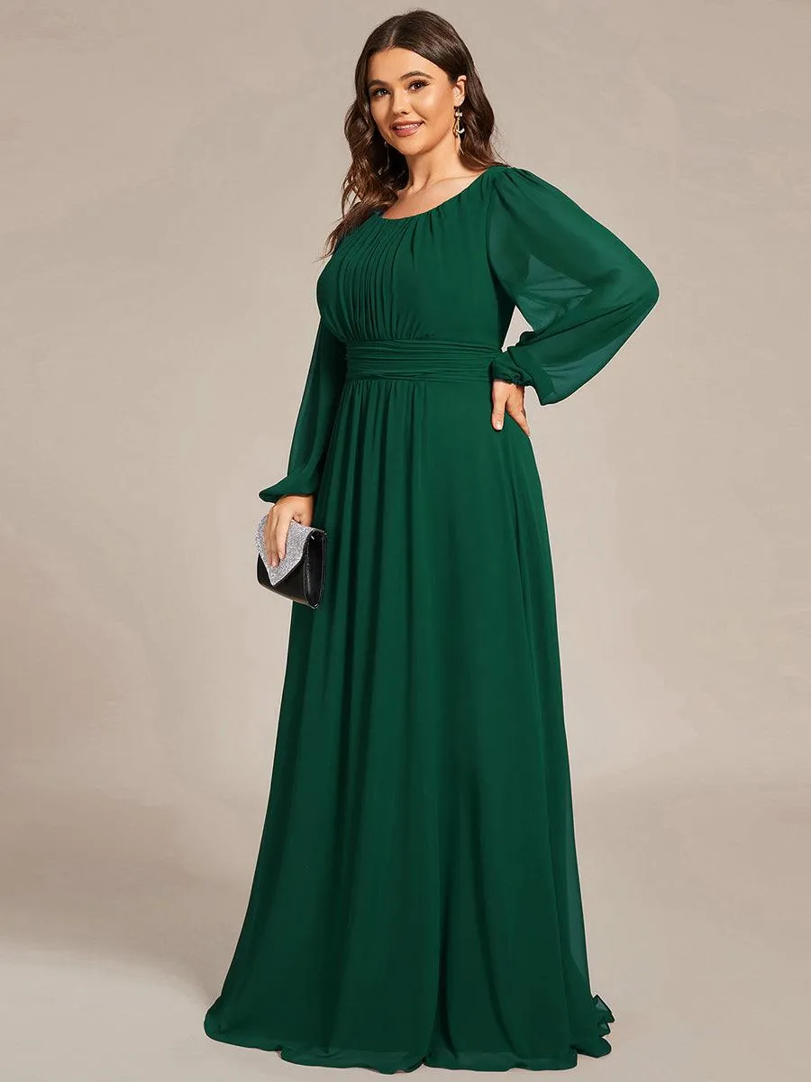 Taille personnalisée Robe demoiselle d'honneur en mousseline à taille haute Manches bouffantes