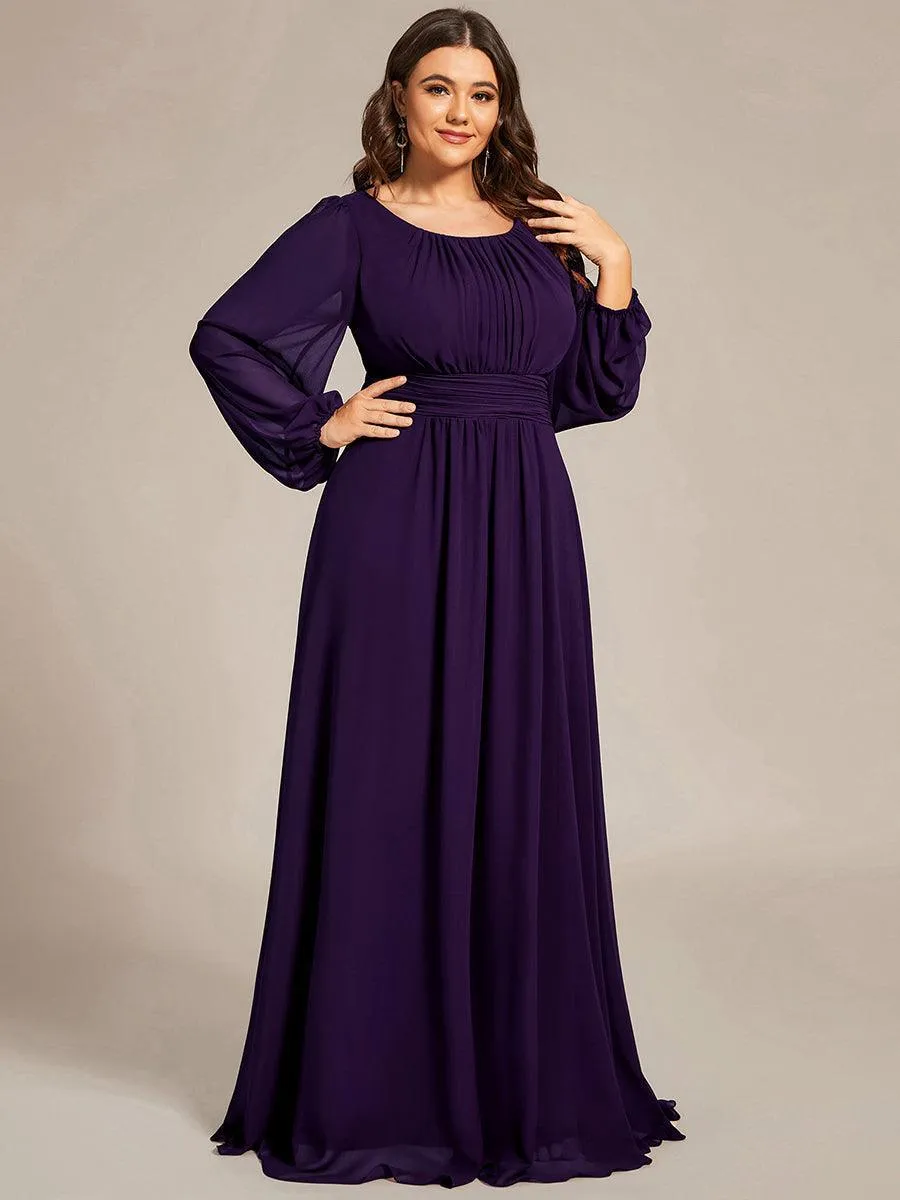 Taille personnalisée Robe demoiselle d'honneur en mousseline à taille haute Manches bouffantes