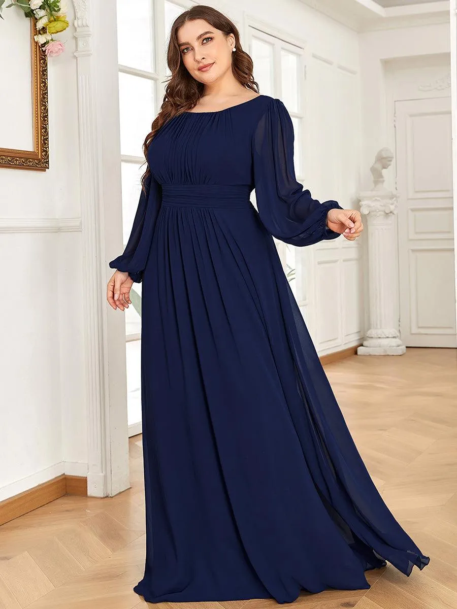 Taille personnalisée Robe demoiselle d'honneur en mousseline à taille haute Manches bouffantes